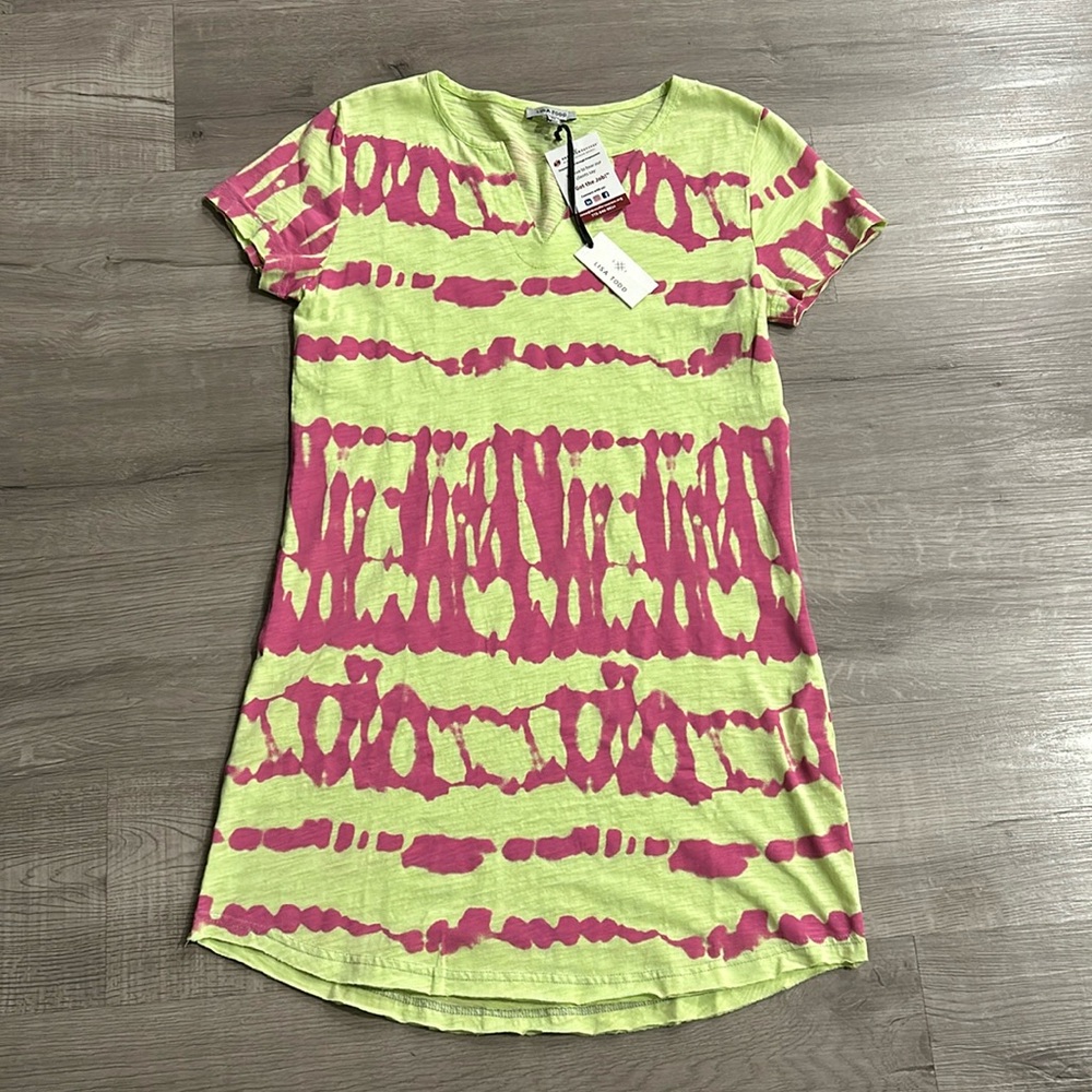 LISA TODD |  Green Pink Tie Dye Dress